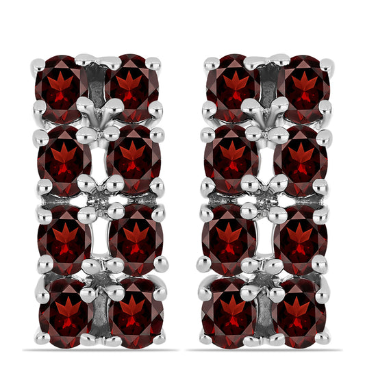 Strieborné Náušnice s Bartonským Granátom