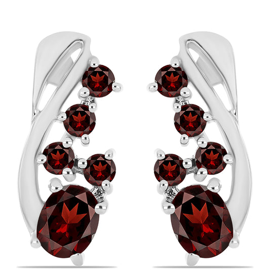 Strieborné Náušnice s Bartonským Granátom