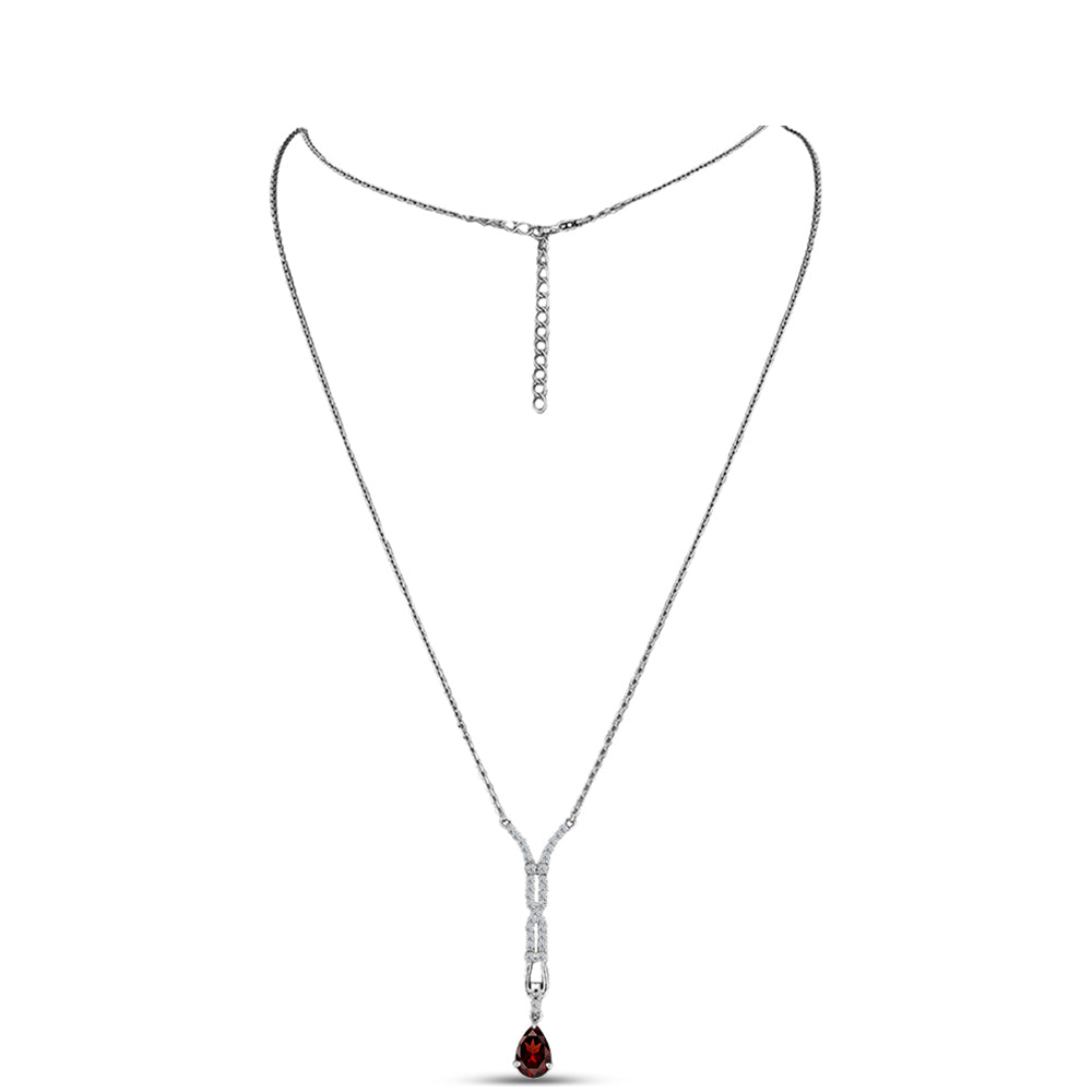Strieborný Náhrdelník s Bartonským Granátom a Bielym Topásom 1 