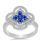 Strieborný Prsteň s Austrálskym Modrým Zafírom a Bielym Topásom