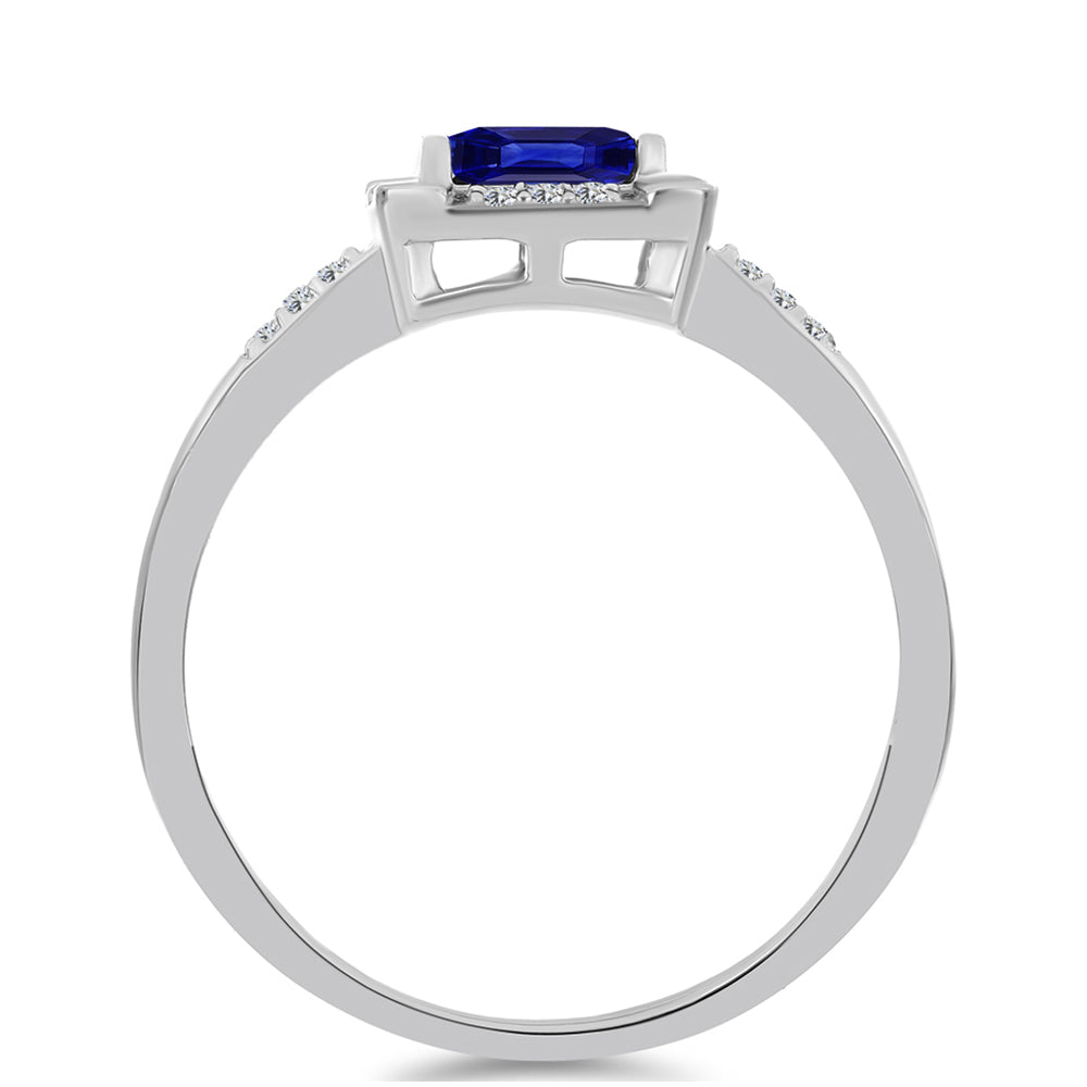 Strieborný Prsteň s Austrálskym Modrým Zafírom a Bielym Topásom 2 