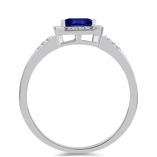 Strieborný Prsteň s Austrálskym Modrým Zafírom a Bielym Topásom