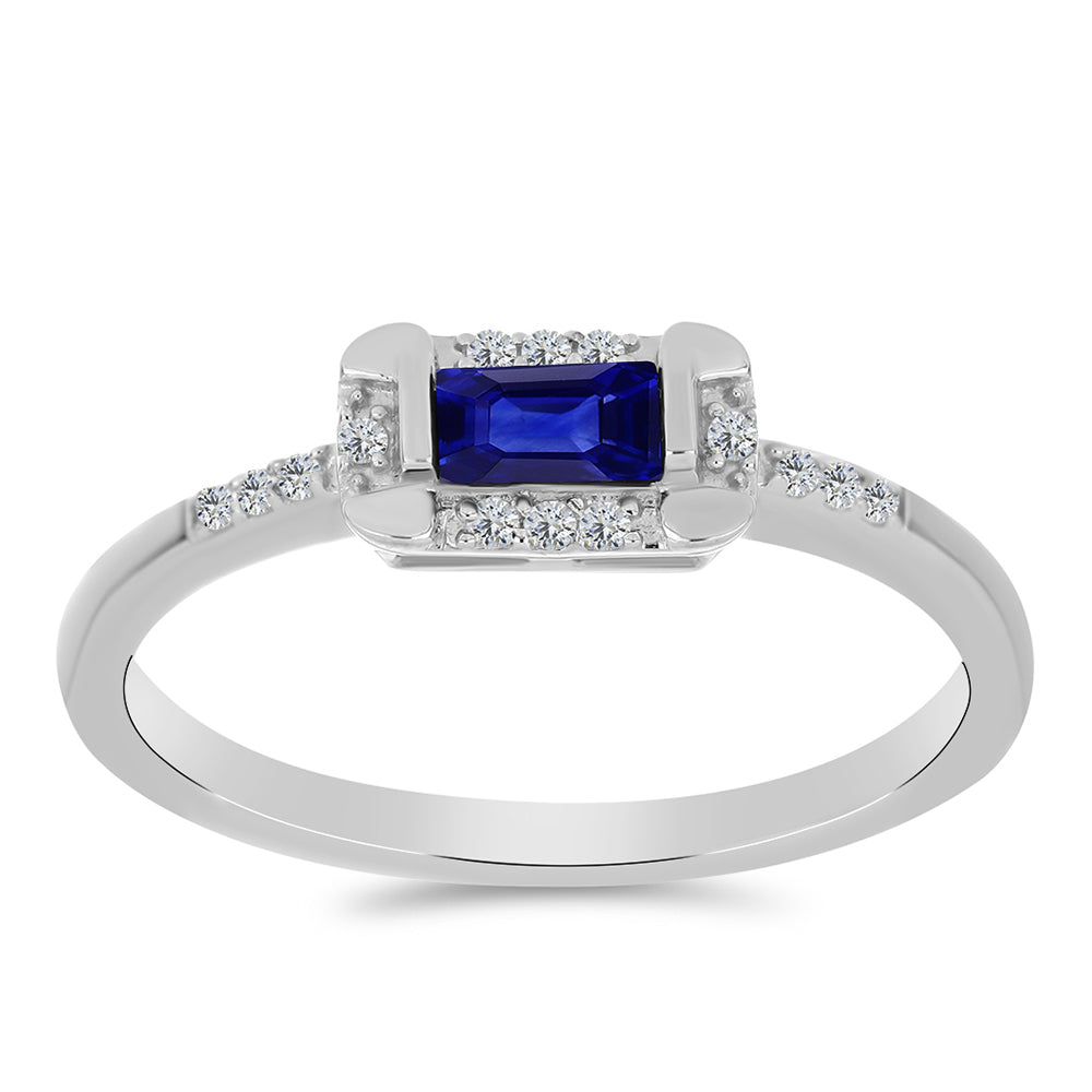 Strieborný Prsteň s Austrálskym Modrým Zafírom a Bielym Topásom 3 