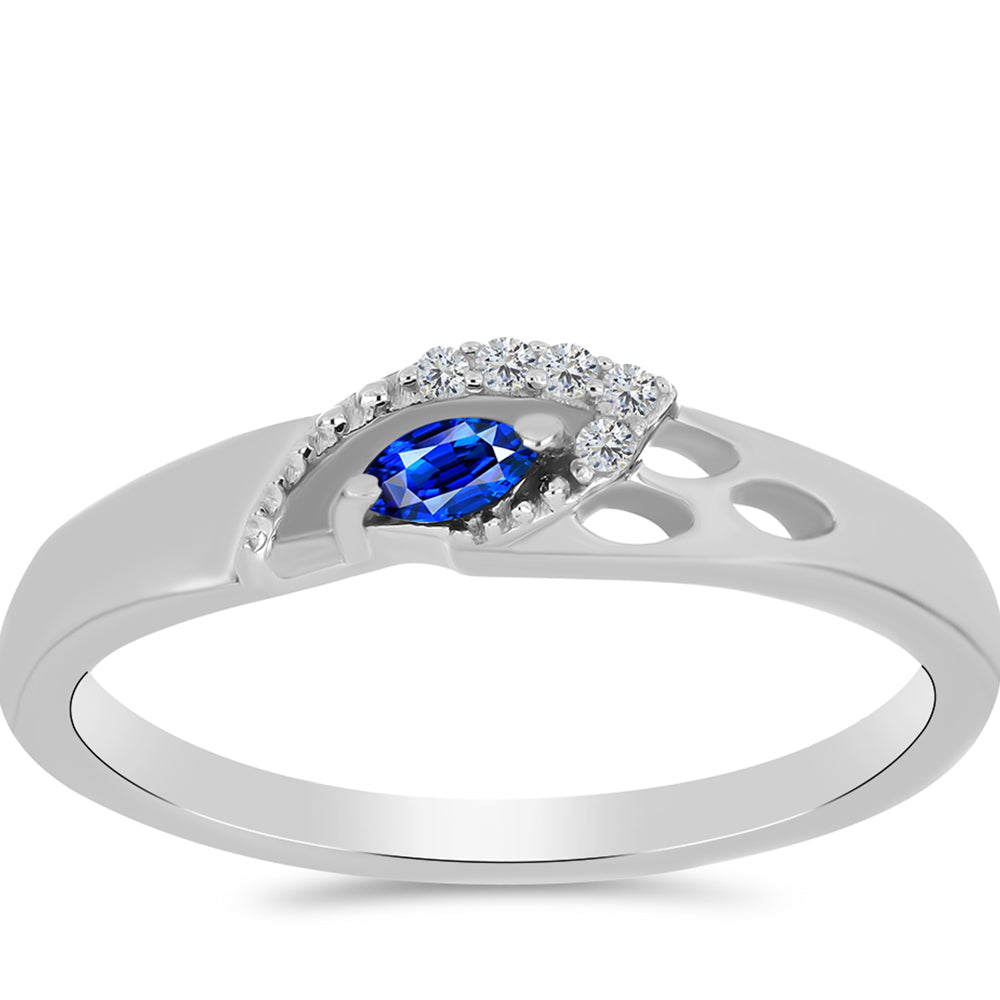Strieborný Prsteň s Austrálskym Modrým Zafírom a Bielym Topásom 3 