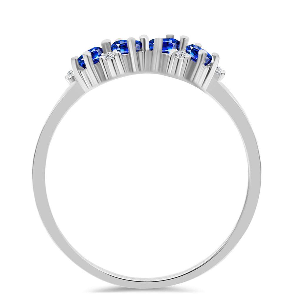 Strieborný Prsteň s Austrálskym Modrým Zafírom a Bielym Topásom 2 