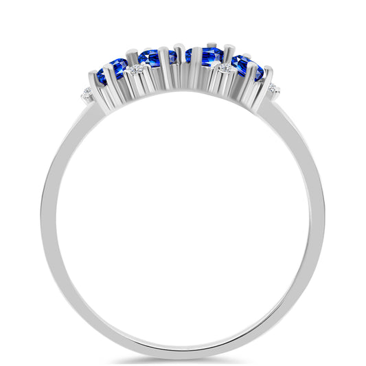 Strieborný Prsteň s Austrálskym Modrým Zafírom a Bielym Topásom