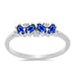 Strieborný Prsteň s Austrálskym Modrým Zafírom a Bielym Topásom