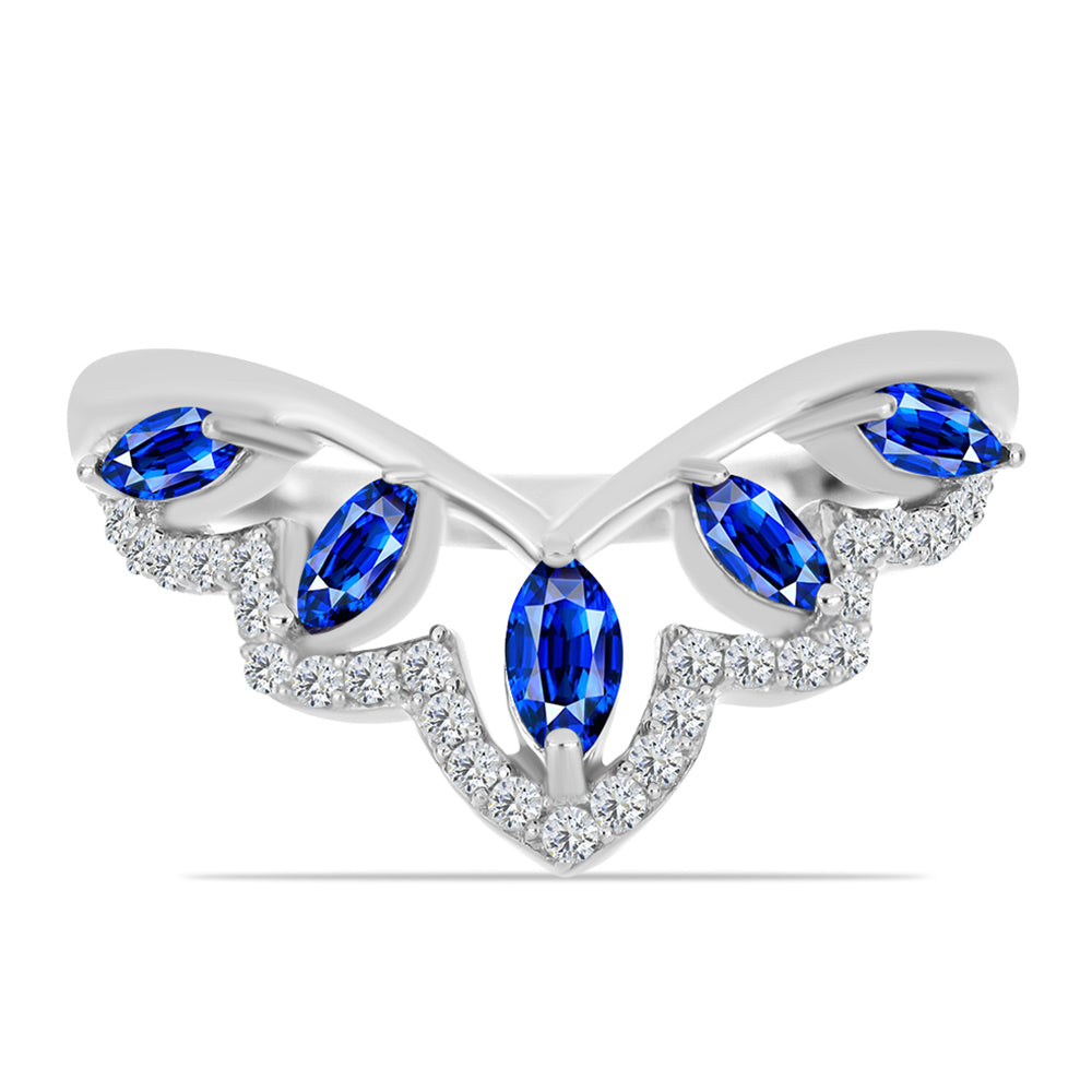 Strieborný Prsteň s Austrálskym Modrým Zafírom a Bielym Topásom