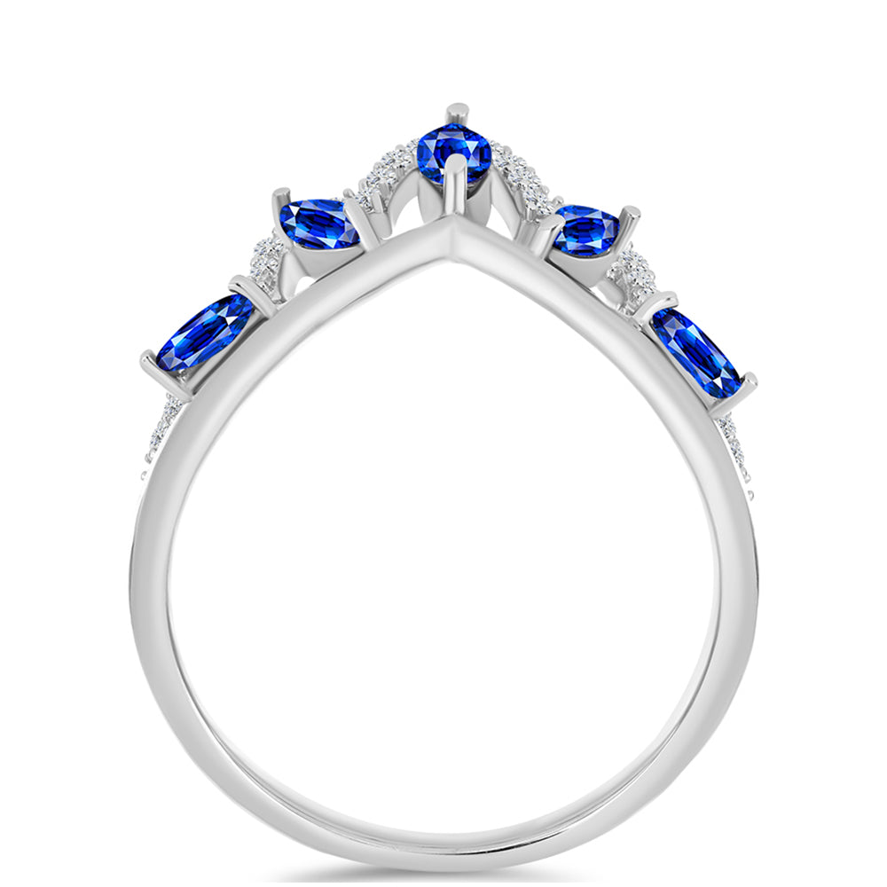 Strieborný Prsteň s Austrálskym Modrým Zafírom a Bielym Topásom 2 
