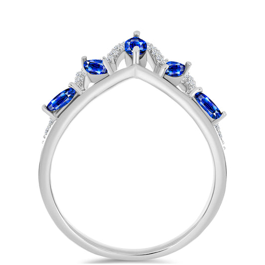 Strieborný Prsteň s Austrálskym Modrým Zafírom a Bielym Topásom