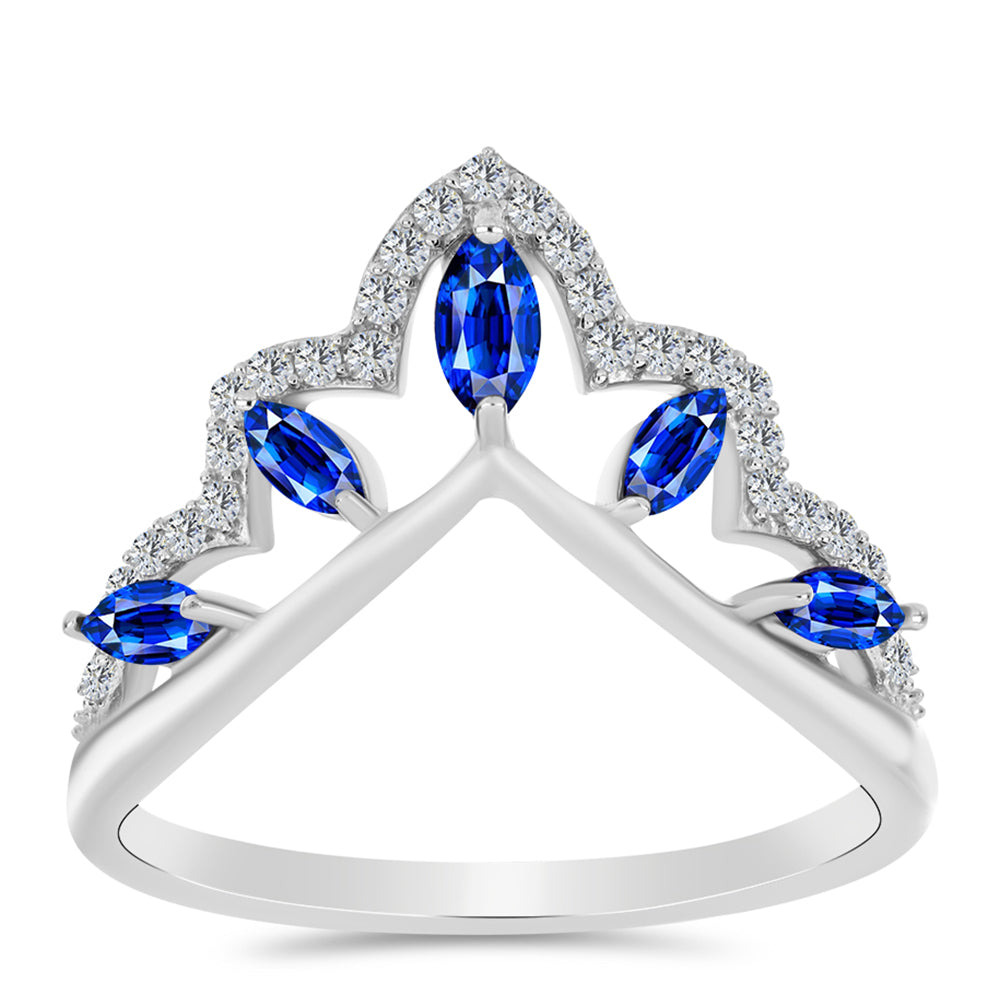 Strieborný Prsteň s Austrálskym Modrým Zafírom a Bielym Topásom