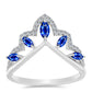 Strieborný Prsteň s Austrálskym Modrým Zafírom a Bielym Topásom