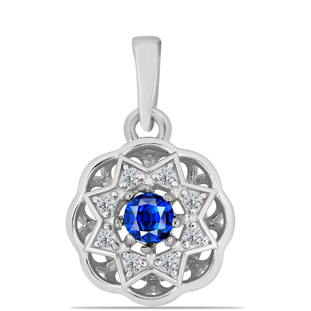 Strieborný Prívesok s Austrálskym Modrým Zafírom a Bielym Topásom 1 