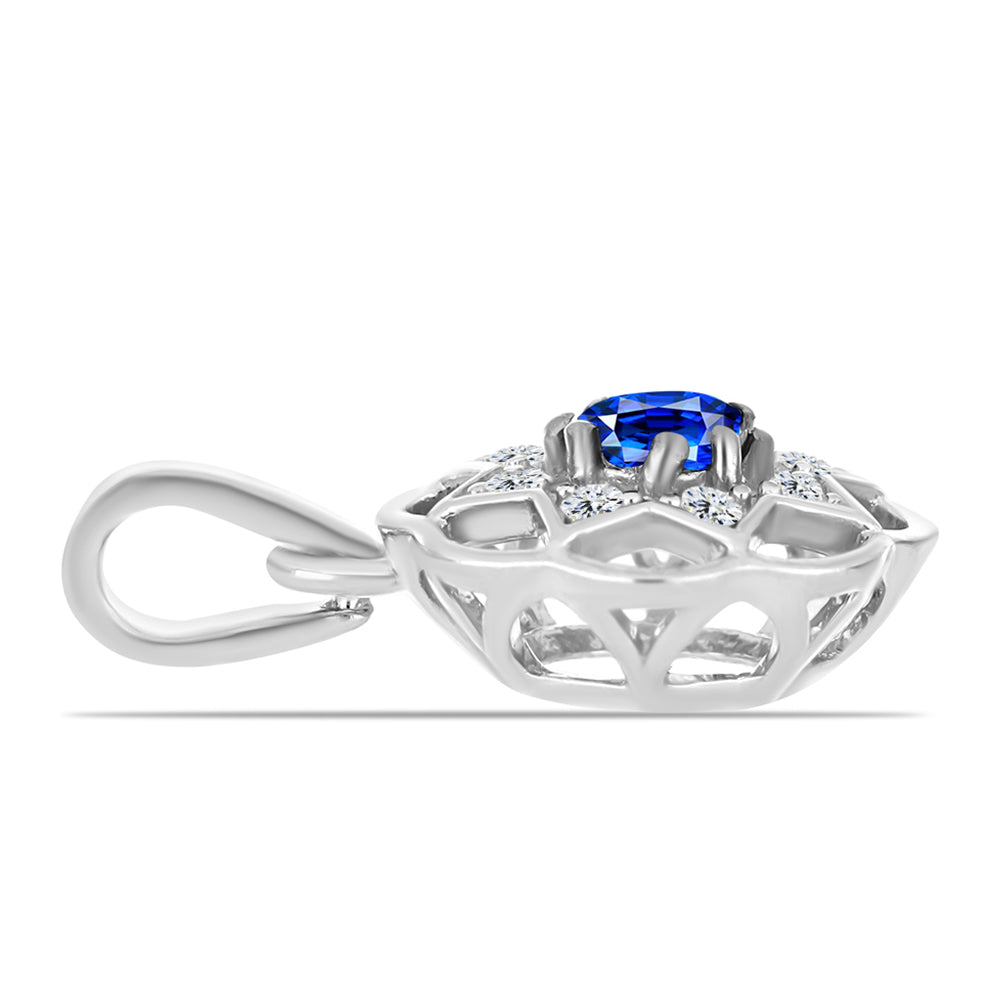 Strieborný Prívesok s Austrálskym Modrým Zafírom a Bielym Topásom 2 