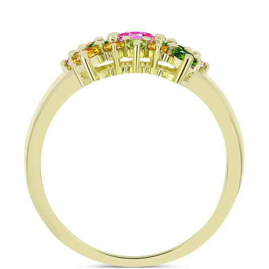 Pozlátený Strieborný Prsteň s Chakra Turmalínom