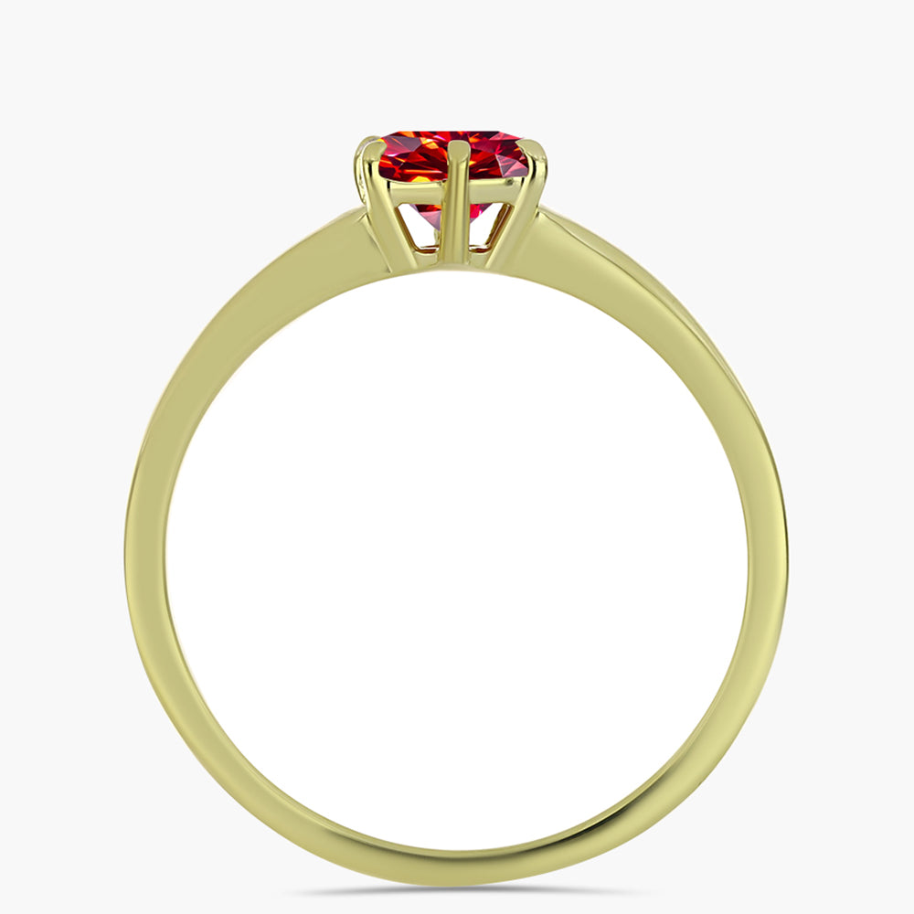 Pozlátený Strieborný Prsteň s Majestátnym červeným moissanitom