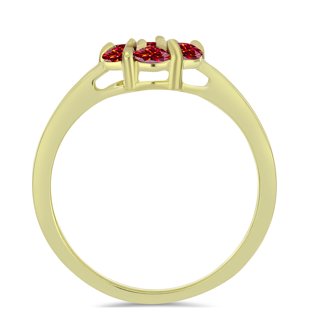 Pozlátený Strieborný Prsteň s Majestátnym červeným moissanitom