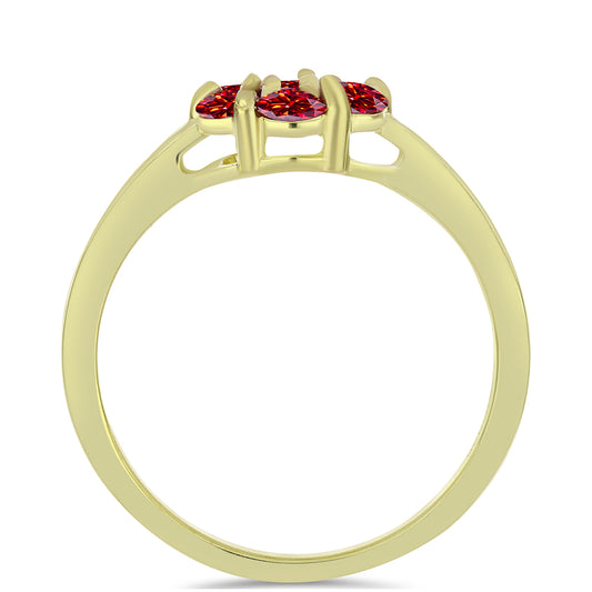 Pozlátený Strieborný Prsteň s Majestátnym červeným moissanitom