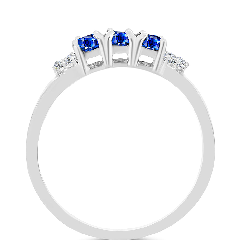 Strieborný Prsteň s Austrálskym Modrým Zafírom a Bielym Topásom