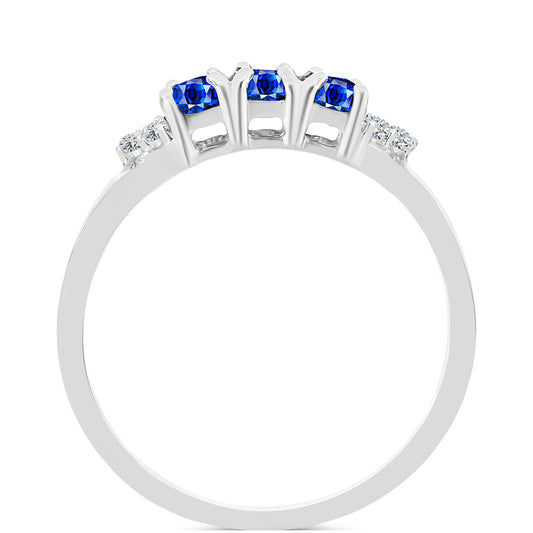 Strieborný Prsteň s Austrálskym Modrým Zafírom a Bielym Topásom