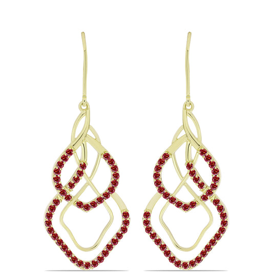 Pozlátené Strieborné Náušnice s Majestátnym červeným moissanitom