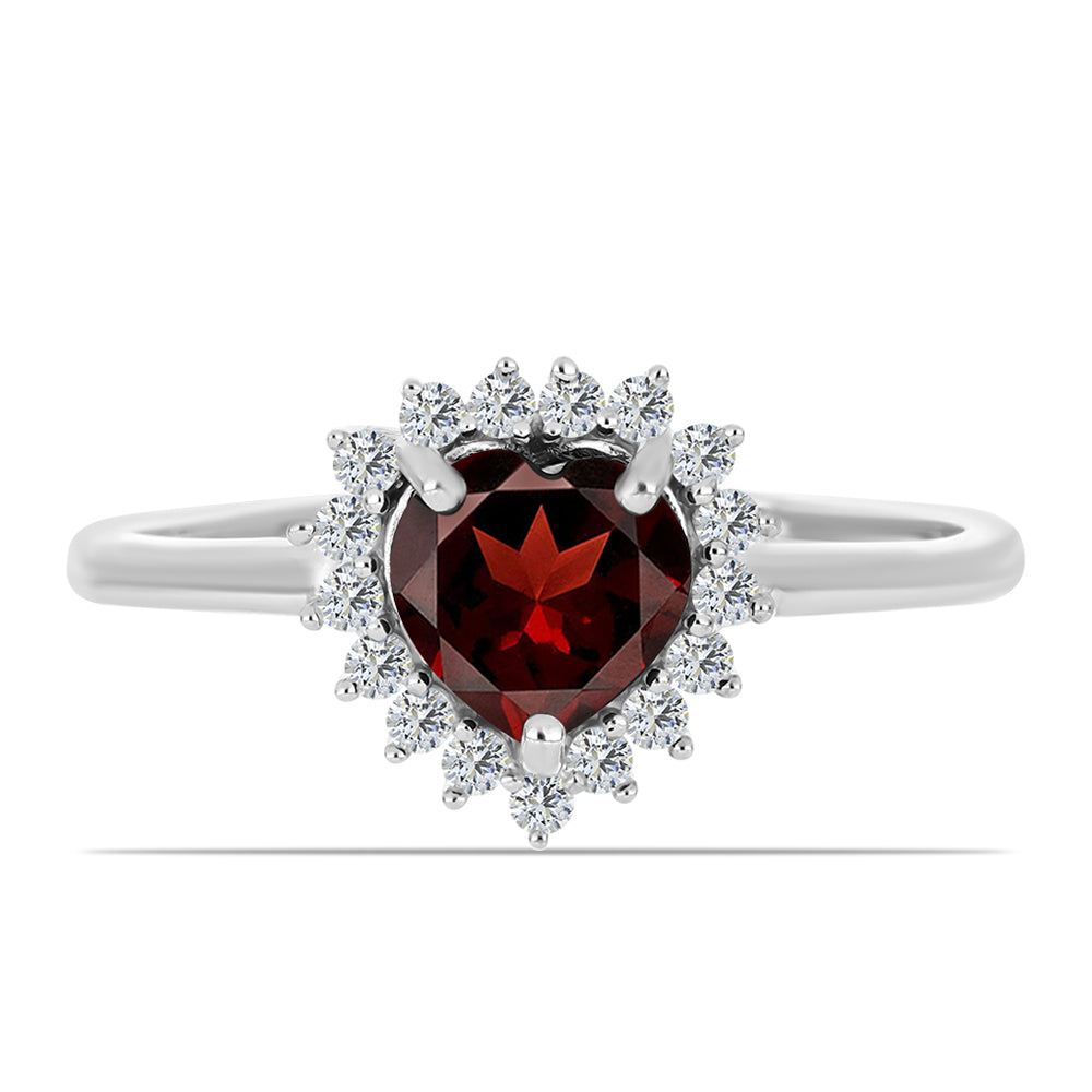 Strieborný Prsteň s Bartonským Granátom a Bielym Topásom 1 