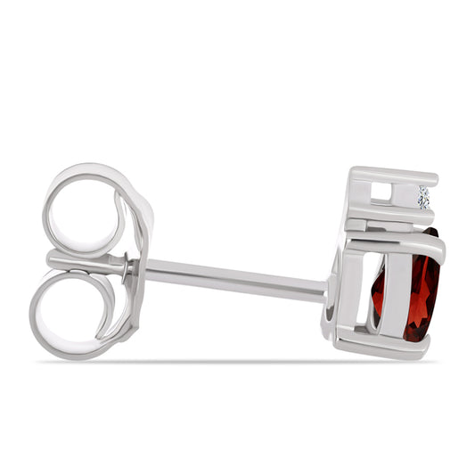 Strieborné Náušnice s Bartonským Granátom a Bielym Topásom