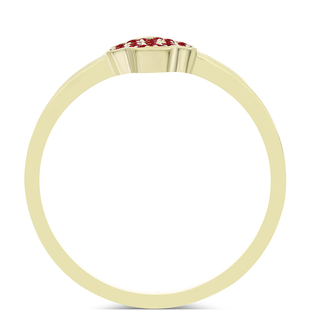 Pozlátený Strieborný Prsteň s Majestátnym červeným moissanitom 2 