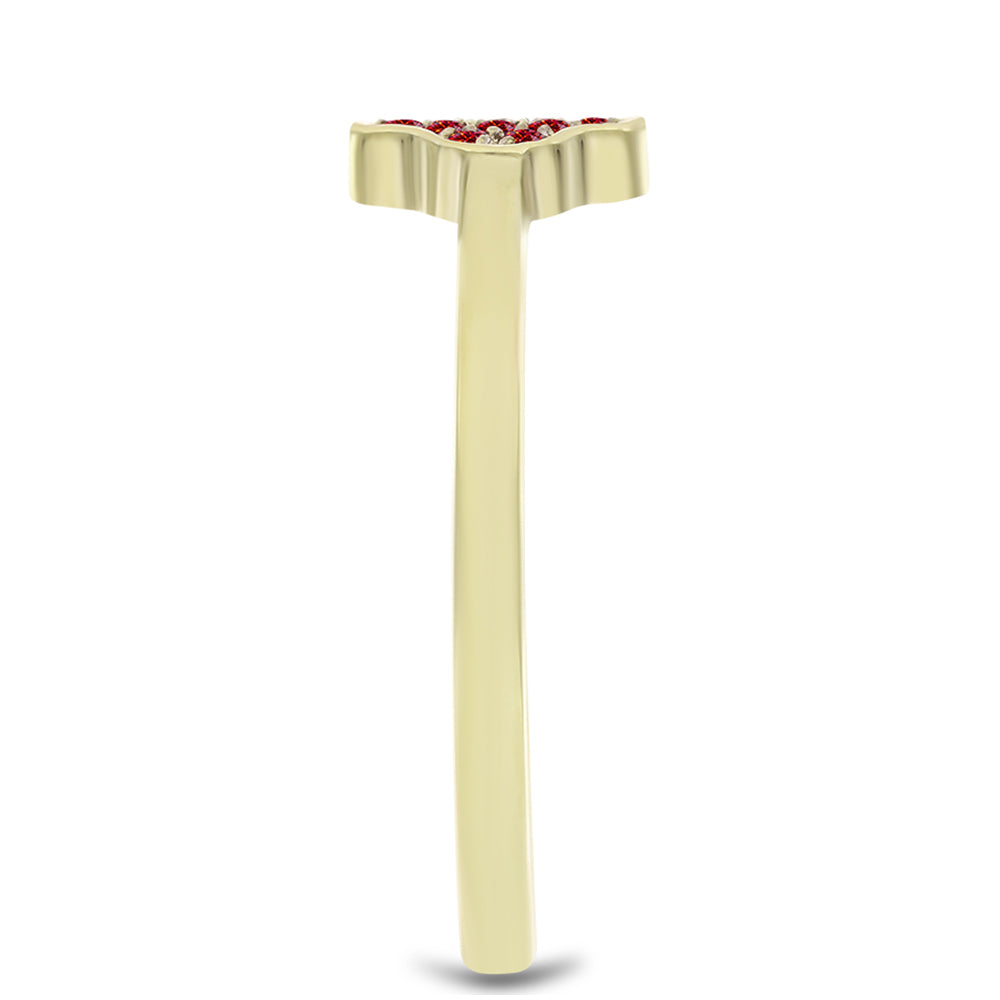 Pozlátený Strieborný Prsteň s Majestátnym červeným moissanitom