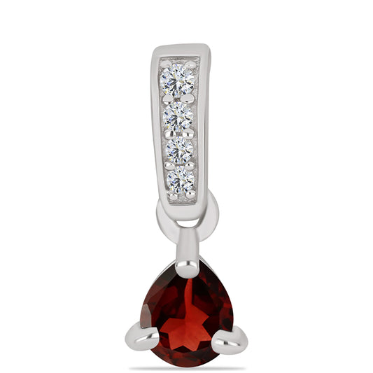 Strieborný Prívesok s Bartonským Granátom a Bielym Topásom