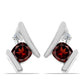 Strieborné Náušnice s Bartonským Granátom a Bielym Topásom