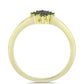 Pozlátený Strieborný Prsteň s so Zeleným Diamantom