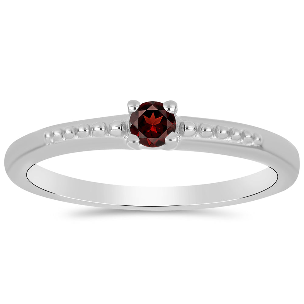 Strieborný Prsteň s Bartonským Granátom 3 