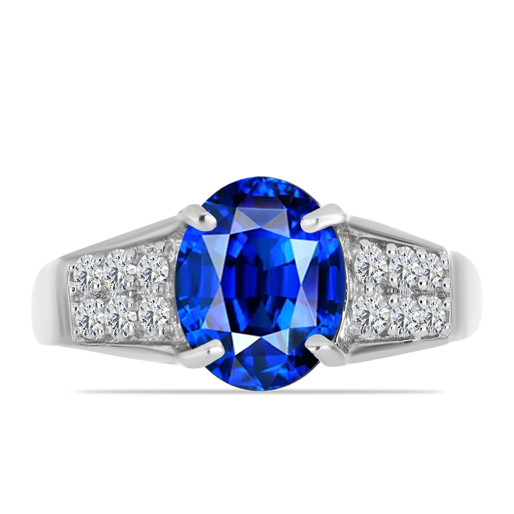 Strieborný Prsteň s Austrálskym Modrým Zafírom a Bielym Topásom 1 