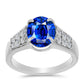 Strieborný Prsteň s Austrálskym Modrým Zafírom a Bielym Topásom