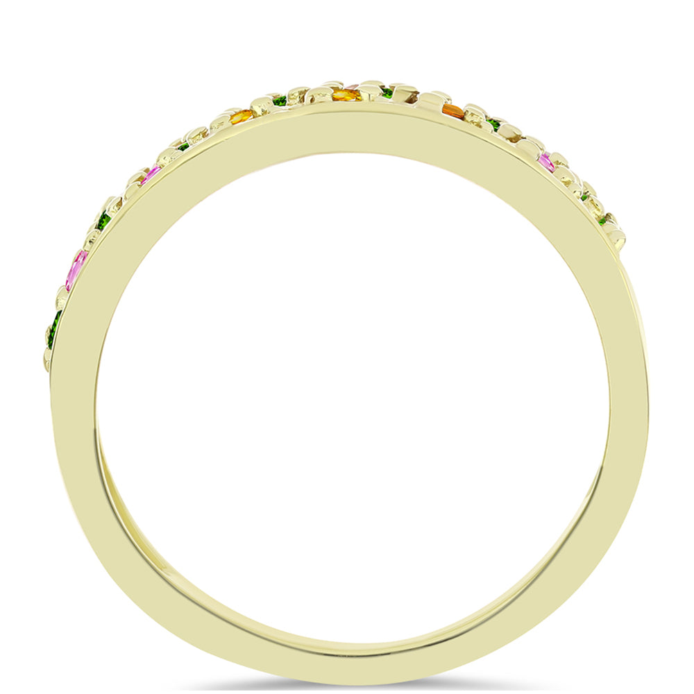 Pozlátený Strieborný Prsteň s Chakra Turmalínom