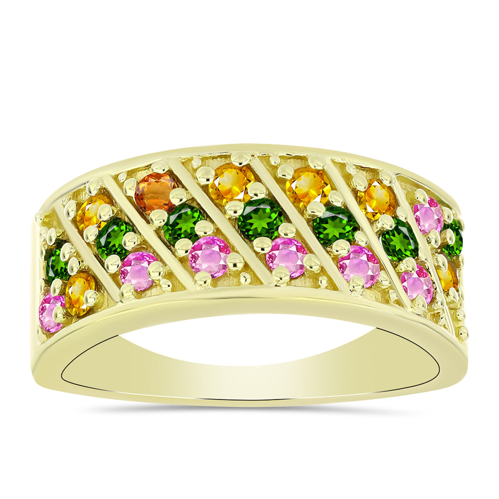 Pozlátený Strieborný Prsteň s Chakra Turmalínom 1 