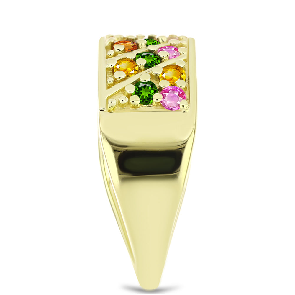 Pozlátený Strieborný Prsteň s Chakra Turmalínom