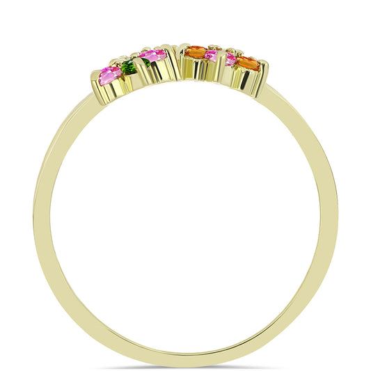 Pozlátený Strieborný Prsteň s Chakra Turmalínom