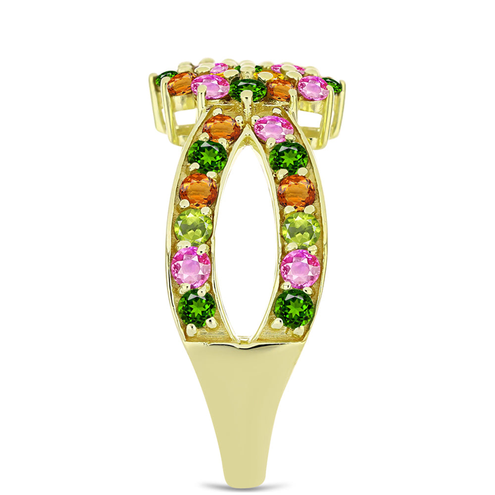 Pozlátený Strieborný Prsteň s Chakra Turmalínom