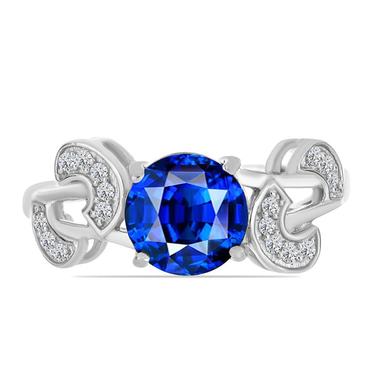 Strieborný Prsteň s Austrálskym Modrým Zafírom a Bielym Topásom