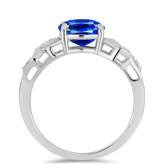 Strieborný Prsteň s Austrálskym Modrým Zafírom a Bielym Topásom