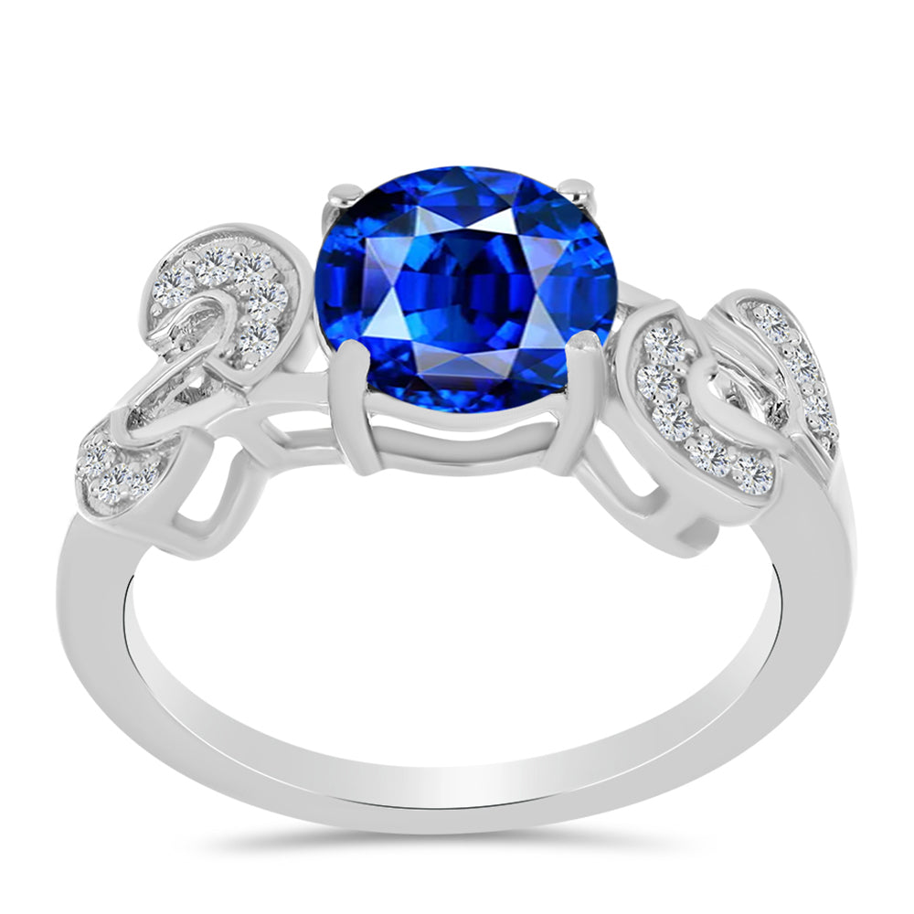 Strieborný Prsteň s Austrálskym Modrým Zafírom a Bielym Topásom 3 