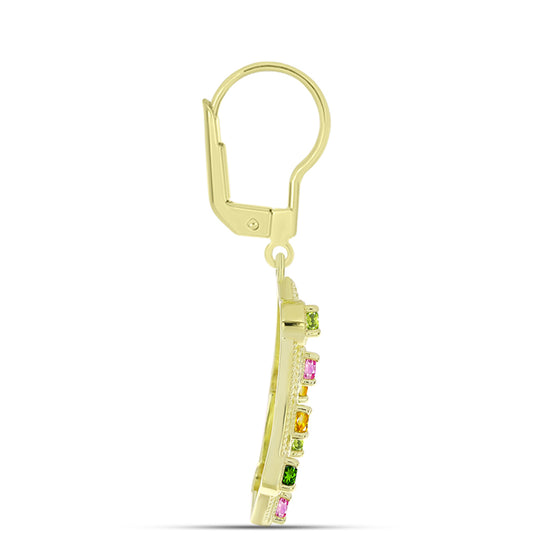 Pozlátené Strieborné Náušnice s Chakra Turmalínom