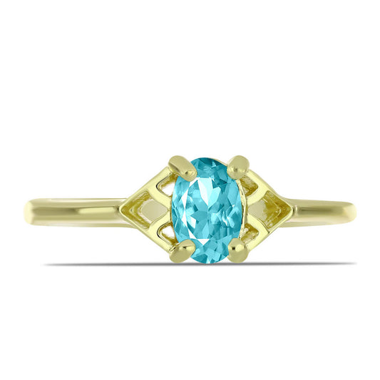 Pozlátený Strieborný Prsteň s Paraiba Kremeňom