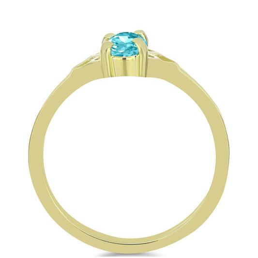 Pozlátený Strieborný Prsteň s Paraiba Kremeňom