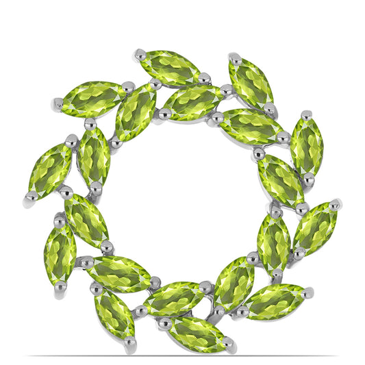 Strieborný Brošňa s Changbaiskym Olivínom