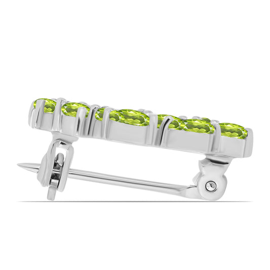 Strieborný Brošňa s Changbaiskym Olivínom