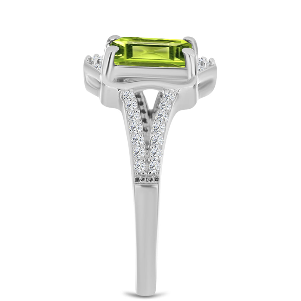 Strieborný Prsteň s Changbaiskym Olivínom a Bielym Topásom 4 