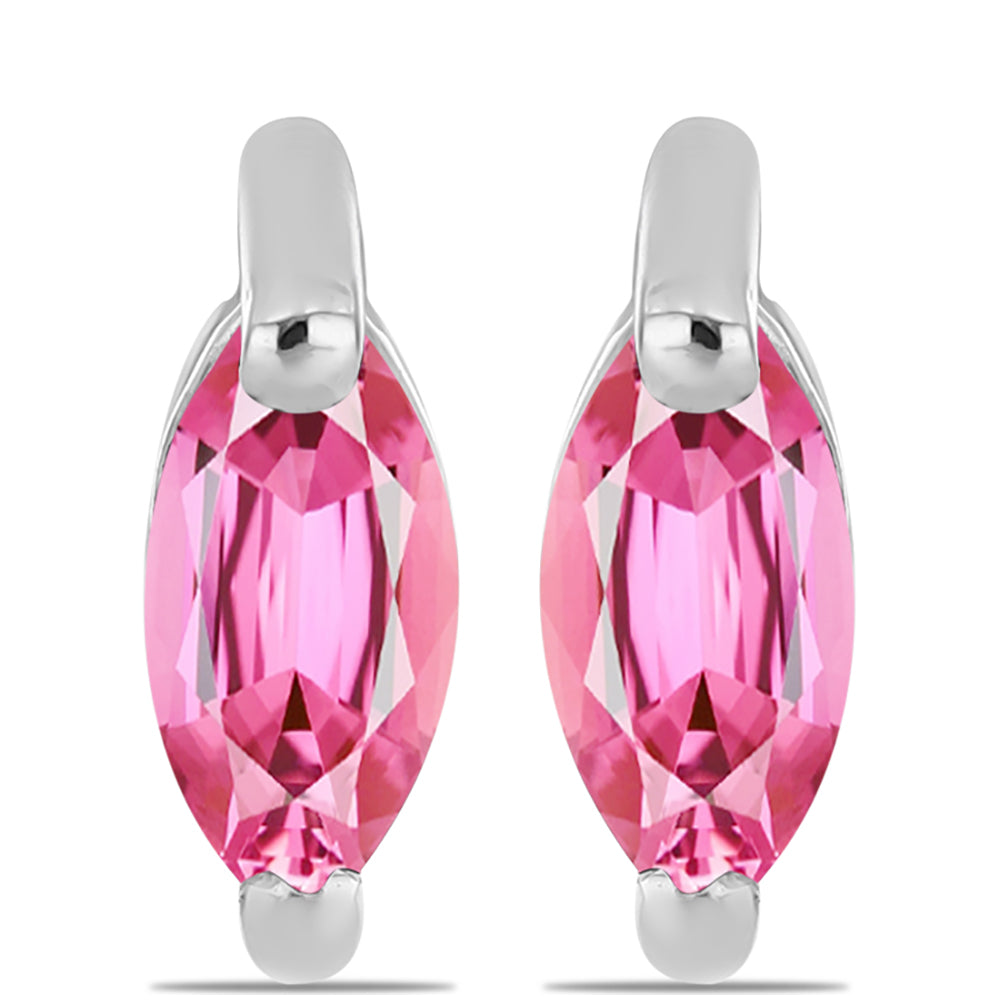 Strieborné Náušnice s Ružovým Turmalínom z Pelmadulla 1 